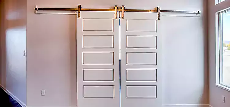 Glass Barn Door with Installation Hardware Kit Mesquite